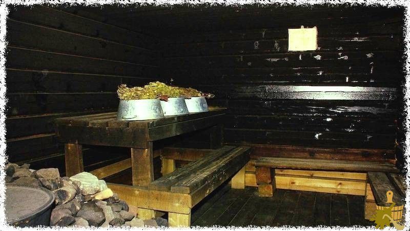 Баня по-чёрному (банить) Копоть внутри бани