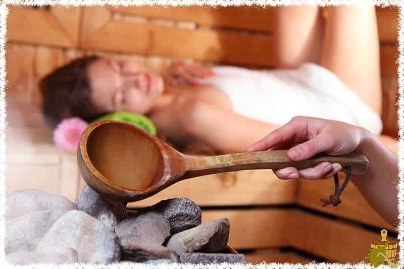 Aufguss in der Sauna